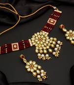 multicolor Traditinal Gold Plated Alloy Necklace