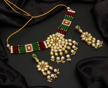 multicolor Traditinal Gold Plated Alloy Necklace 1