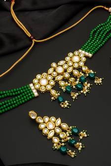 multicolor Traditinal Gold Plated Alloy Necklace