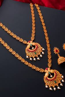 multicolor Traditinal Gold Plated Alloy Necklace