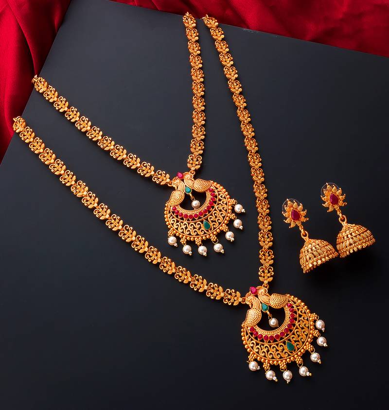 multicolor Traditinal Gold Plated Alloy Necklace