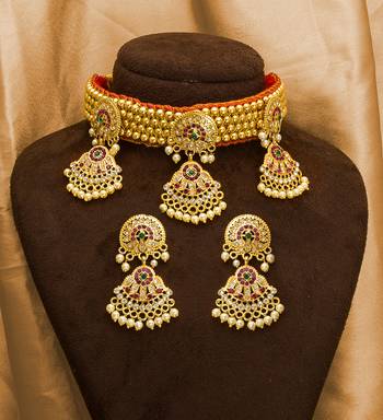 multicolor Traditinal Gold Plated Alloy Necklace 1