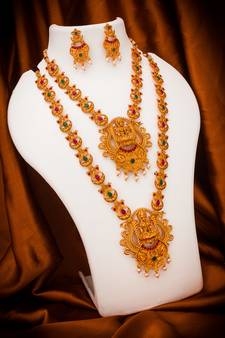 multicolor Traditinal Gold Plated Alloy Necklace