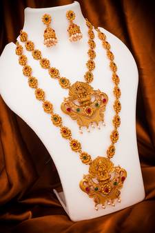 multicolor Traditinal Gold Plated Alloy Necklace