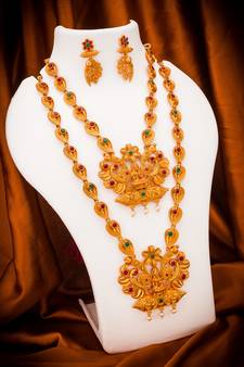 multicolor Traditinal Gold Plated Alloy Necklace