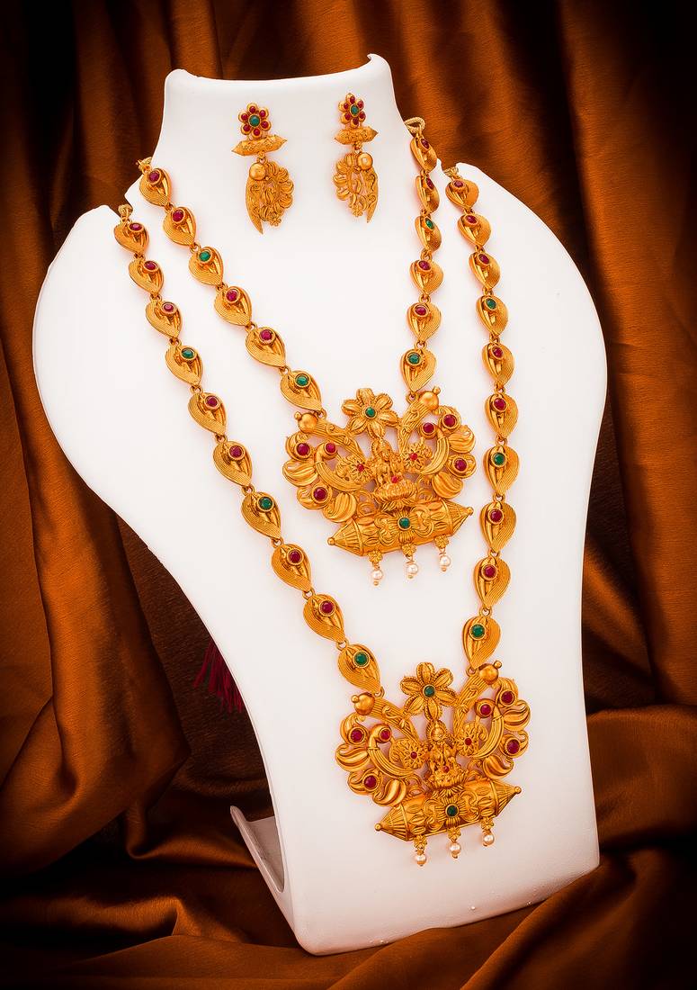 multicolor Traditinal Gold Plated Alloy Necklace