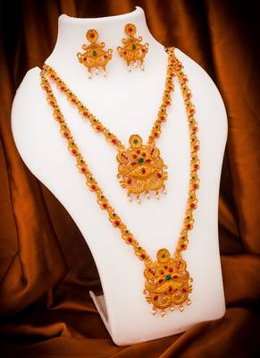 multicolor Traditinal Gold Plated Alloy Necklace 1