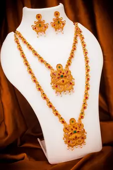 multicolor Traditinal Gold Plated Alloy Necklace