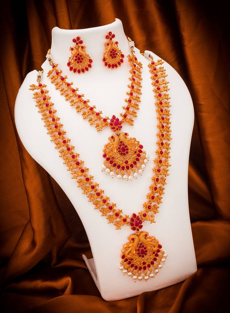 multicolor Traditinal Gold Plated Alloy Necklace