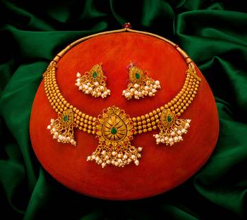 multicolor Traditinal Gold Plated Alloy Necklace 1