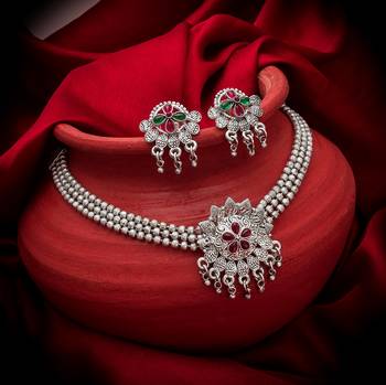 multicolor Traditinal silver Plated Alloy Necklace 1