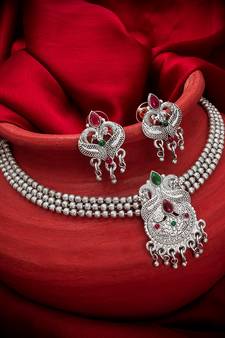 multicolor Traditinal silver Plated Alloy Necklace