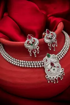 multicolor Traditinal silver Plated Alloy Necklace