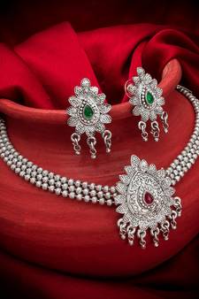 multicolor Traditinal silver Plated Alloy Necklace