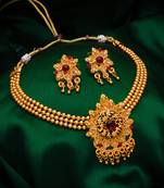 multicolor Traditinal Gold Plated Alloy Necklace