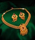 multicolor Traditinal Gold Plated Alloy Necklace