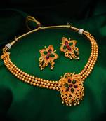 multicolor Traditinal Gold Plated Alloy Necklace