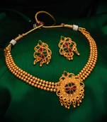 multicolor Traditinal Gold Plated Alloy Necklace