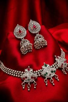 multicolor Traditinal silver Plated Alloy Necklace