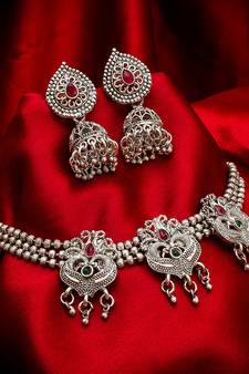 multicolor Traditinal silver Plated Alloy Necklace