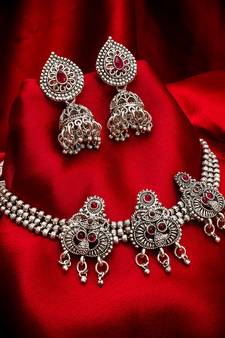 multicolor Traditinal silver Plated Alloy Necklace