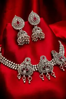 multicolor Traditinal silver Plated Alloy Necklace