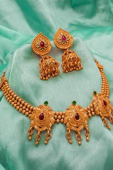 multicolor Traditinal Gold Plated Alloy Necklace