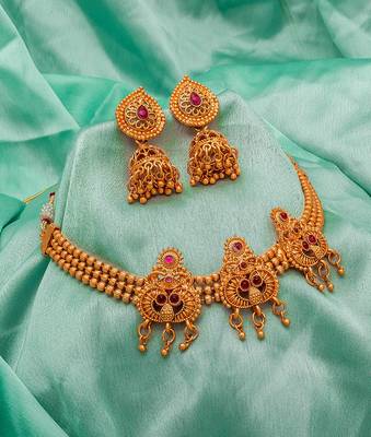 multicolor Traditinal Gold Plated Alloy Necklace 1