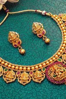 multicolor Traditinal Gold Plated Alloy Necklace