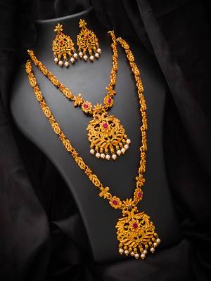 multicolor Traditinal Gold Plated Alloy Necklace 1