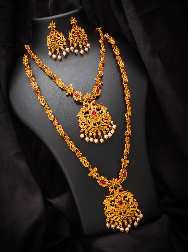 multicolor Traditinal Gold Plated Alloy Necklace