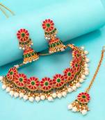 multicolor Traditinal Gold Plated Alloy Necklace