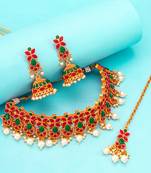 multicolor Traditinal Gold Plated Alloy Necklace