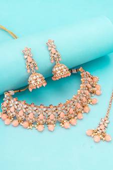 multicolor Traditinal Gold Plated Alloy Necklace