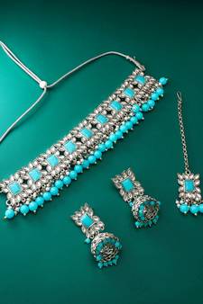 multicolor Traditinal silver Plated Alloy Necklace