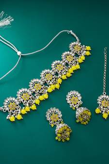 multicolor Traditinal silver Plated Alloy Necklace