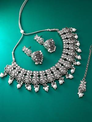 multicolor Traditinal Silver Plated Alloy Necklace 1