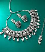 multicolor Traditinal Silver Plated Alloy Necklace
