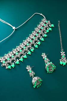 multicolor Traditinal Silver Plated Alloy Necklace