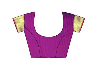 Purple woven silk saree with blouse 3