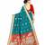 rama green banarasi silk woven saree with blouse