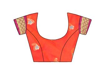 Purple woven cotton silk saree with blouse 3