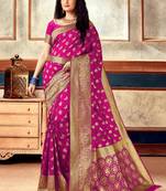 Pink Semi Silk Jacquard Work Designer Saree with blouse