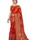 Multicolor Woven Art Silk Saree With Blouse