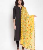 Yellow Chiffon Embroidered Dupatta