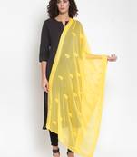 Yellow Chiffon Embroidered Dupatta
