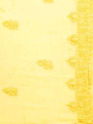 Yellow Chiffon Embroidered Dupatta 4