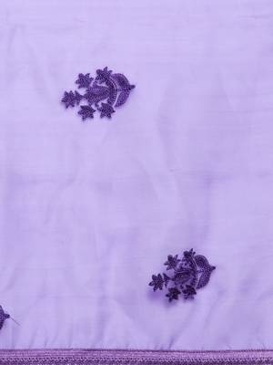 Purple Organza Heavy Embroidered Dupatta 4