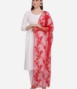 Red Net Embroidered Dupatta