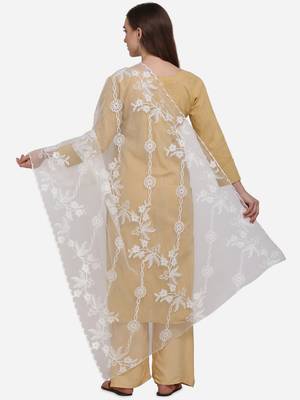 White Net Embroidered Dupatta 2